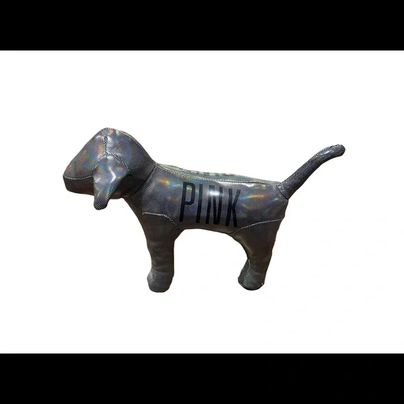 PINK Victoria's Secret Metallic Silver Plush Dog (2013) - Picture 7 of 7